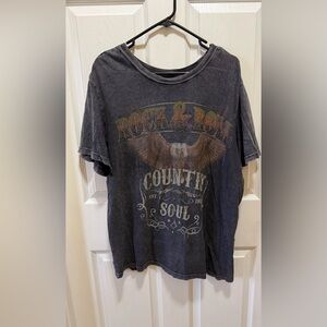 Idyllwind Rock & Roll Graphic T-Shirt Distressed Grey